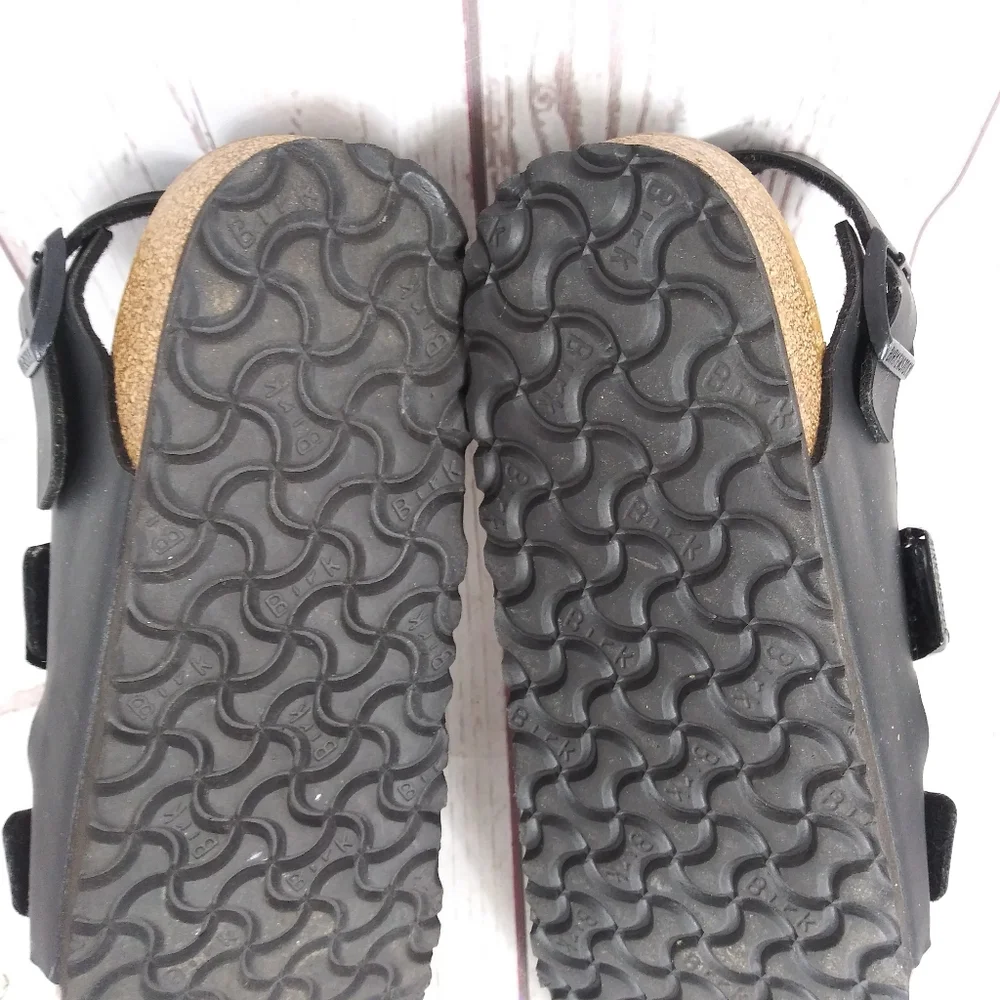 Birkenstock Milano Sandals Shoes Mens 44 Size 11 Brown Leather Slingback 3 Strap - Picture 12 of 13